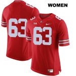 Women's NCAA Ohio State Buckeyes Kevin Woidke #63 College Stitched No Name Authentic Nike Red Football Jersey HV20E31QL